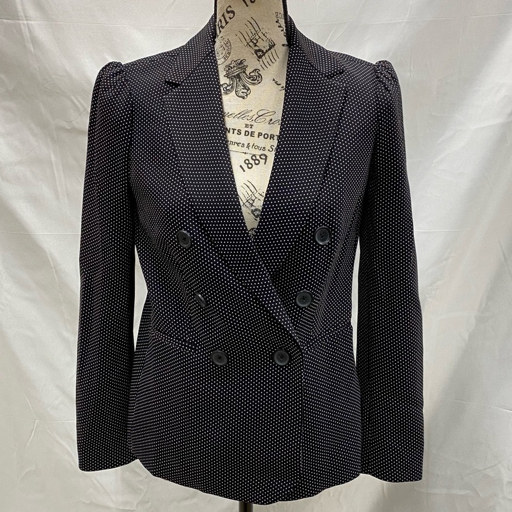 Rebecca Taylor Double Breasted Blazer With Pink Polka Dot Size 2